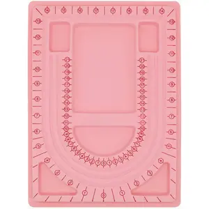 Bead Board with Flock, 9.5 by 12.9-inch, Design Beading Board Tray DIY Craft Tool for Girl and Necklace Beading  Designer