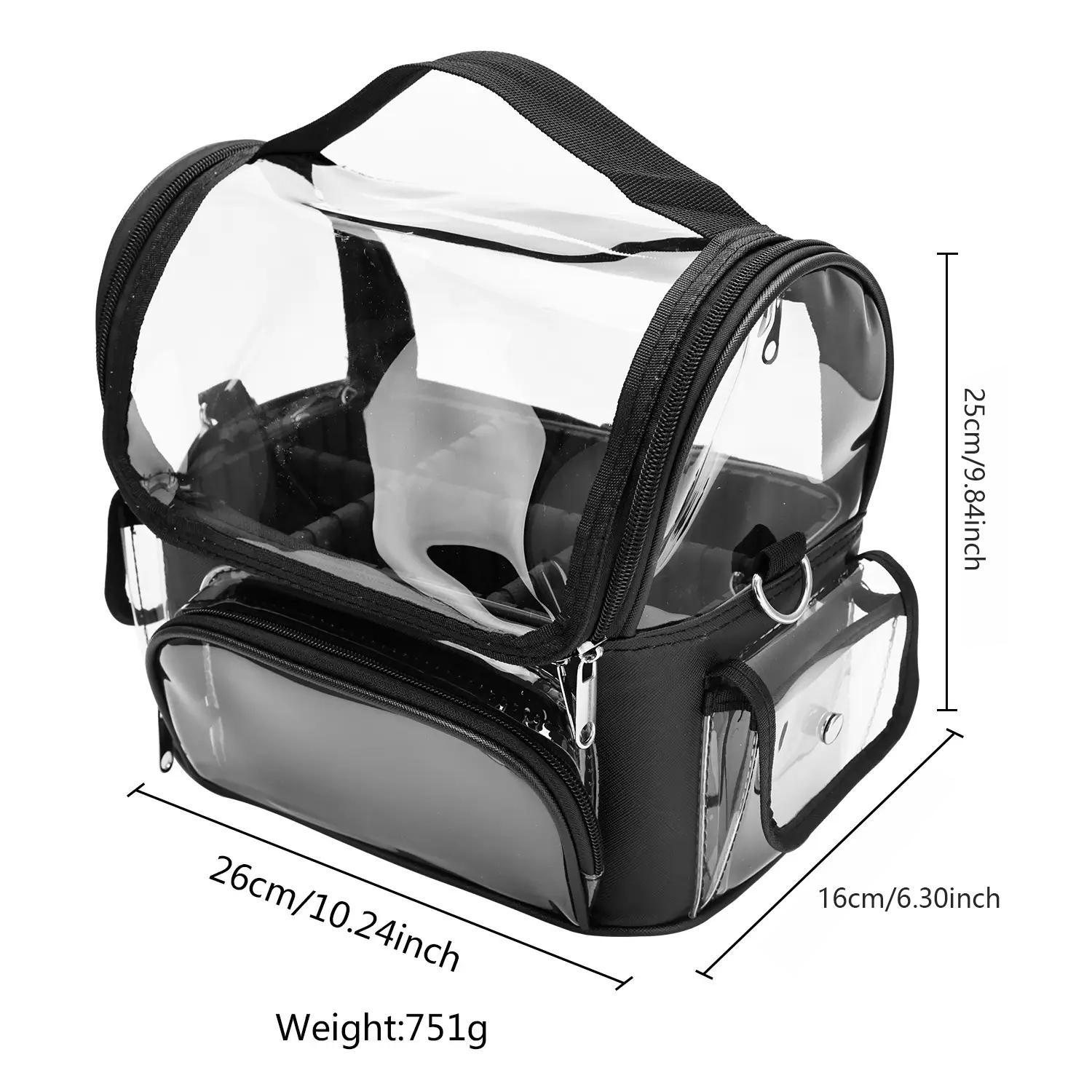 Transparent Waterproof Cosmetic Organizer Bag, PVC Fashion Travel Case for Makeup Tools, Haircutting Tool Storage, All Seasons Use