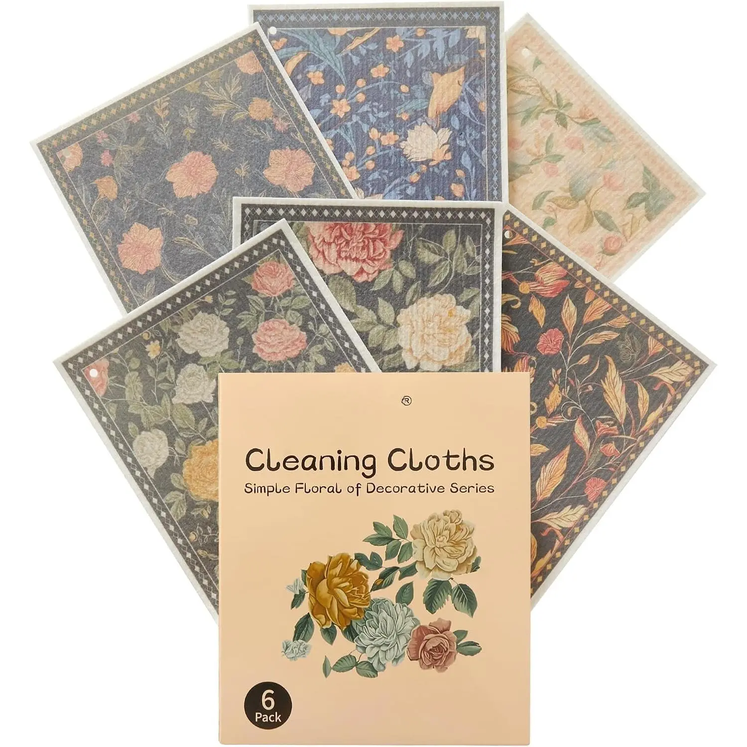 6 Pack Dishcloths for Kitchen,  Paper Towels Washable, Absorbent Non-Scratch Dish Cloths for Washing Dishes, Quick-Drying Cleaning Rags for Cookware and Household, 6.7×7.9 Inch
