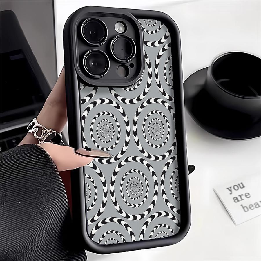 Phone Case: 1pc Optical Illusion Spiral Pattern Phone Case Suitable for Apple iPhone 17 E Air Pro ProMax iPhone16 15 14 Plus 13 12 Mini 11 X XS XR Antidrop Softshell Modern Fashion Can Be Given to Friends