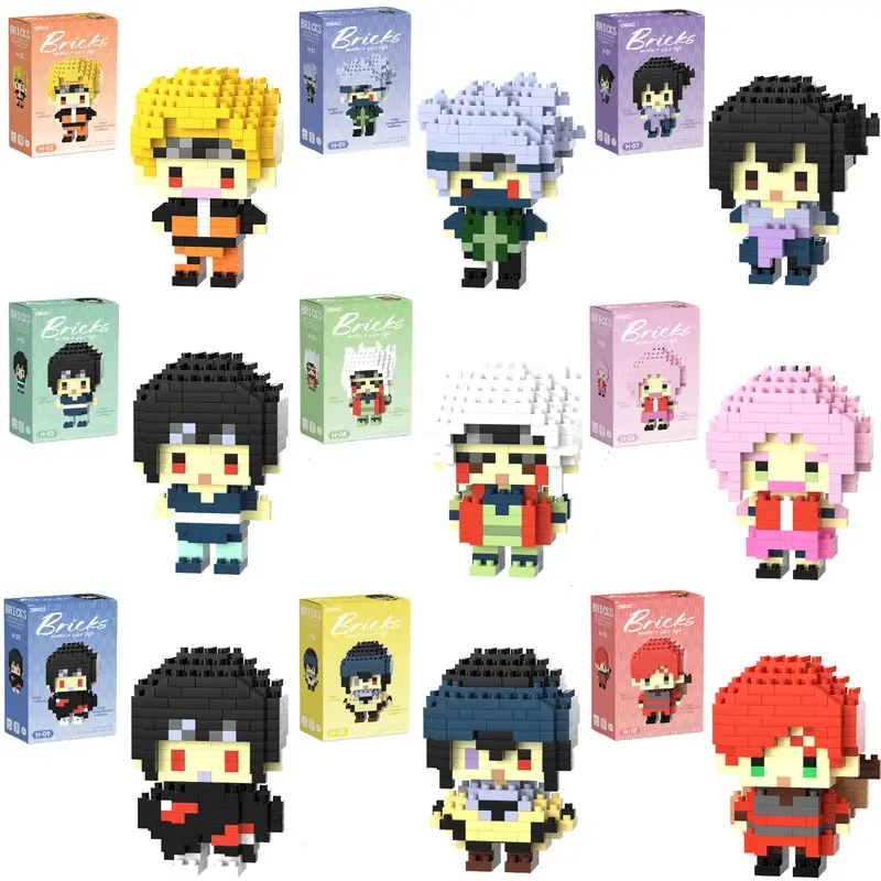 NARUTA  Akatsuki Toy Building Blocks Figuries Lega Japanese Blocks Cartoon Character Model building block Dolls Toys For kids