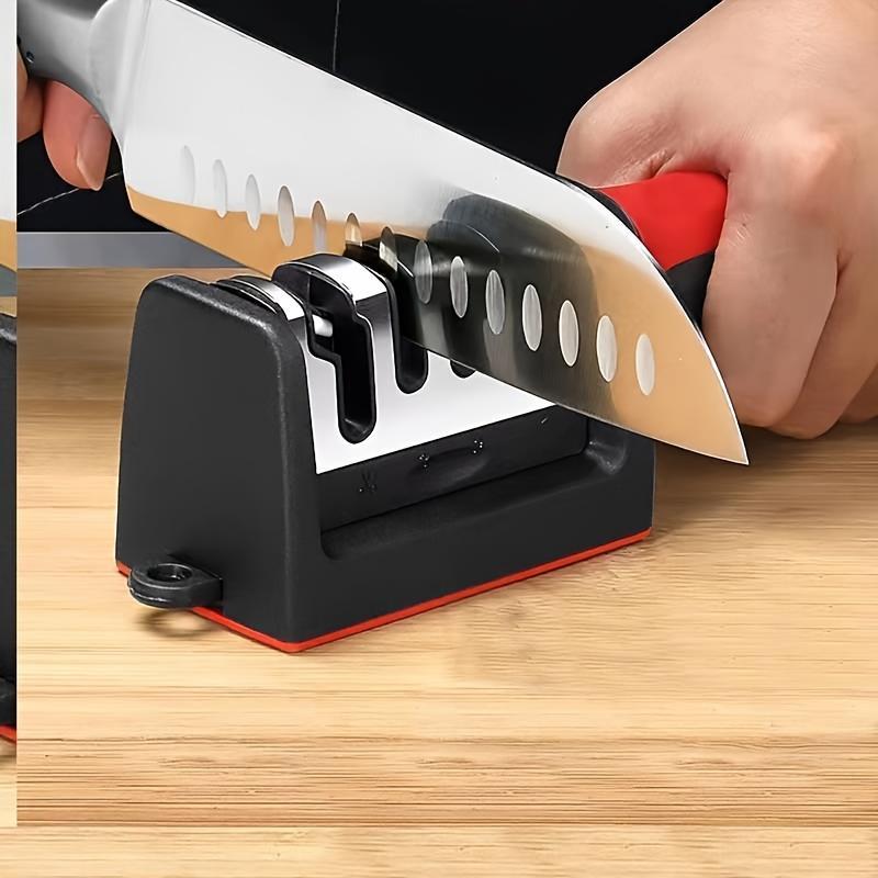 Stainless Steel Knife Sharpener, 1 Count Multifunctional 3/4-stage Knife Sharpening Tool, Household Kitchen Knife Sharpener, Kitchen Accessories, Kitchenware