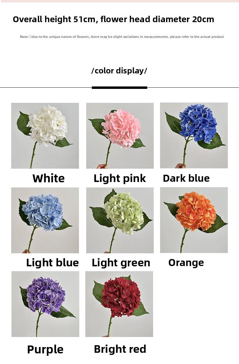 3D Moist Feeling Big Hydrangea Artificial Flower 176 Pieces Hotel Decorative Floral Wedding Decoration Fake Flower Film Hydrangea