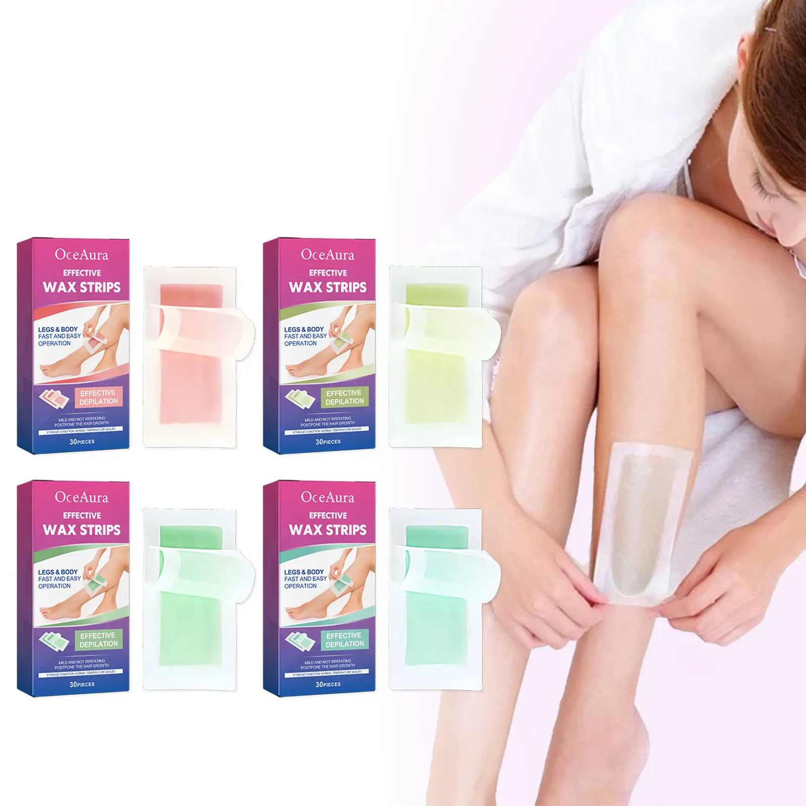 Scented Body Hair Removal Wax Strips - Mild, Moisturizing Formula for Refreshed, Smooth Skin (Beauty & Personal Care, Bath & Body Care, Waxing Supplies)