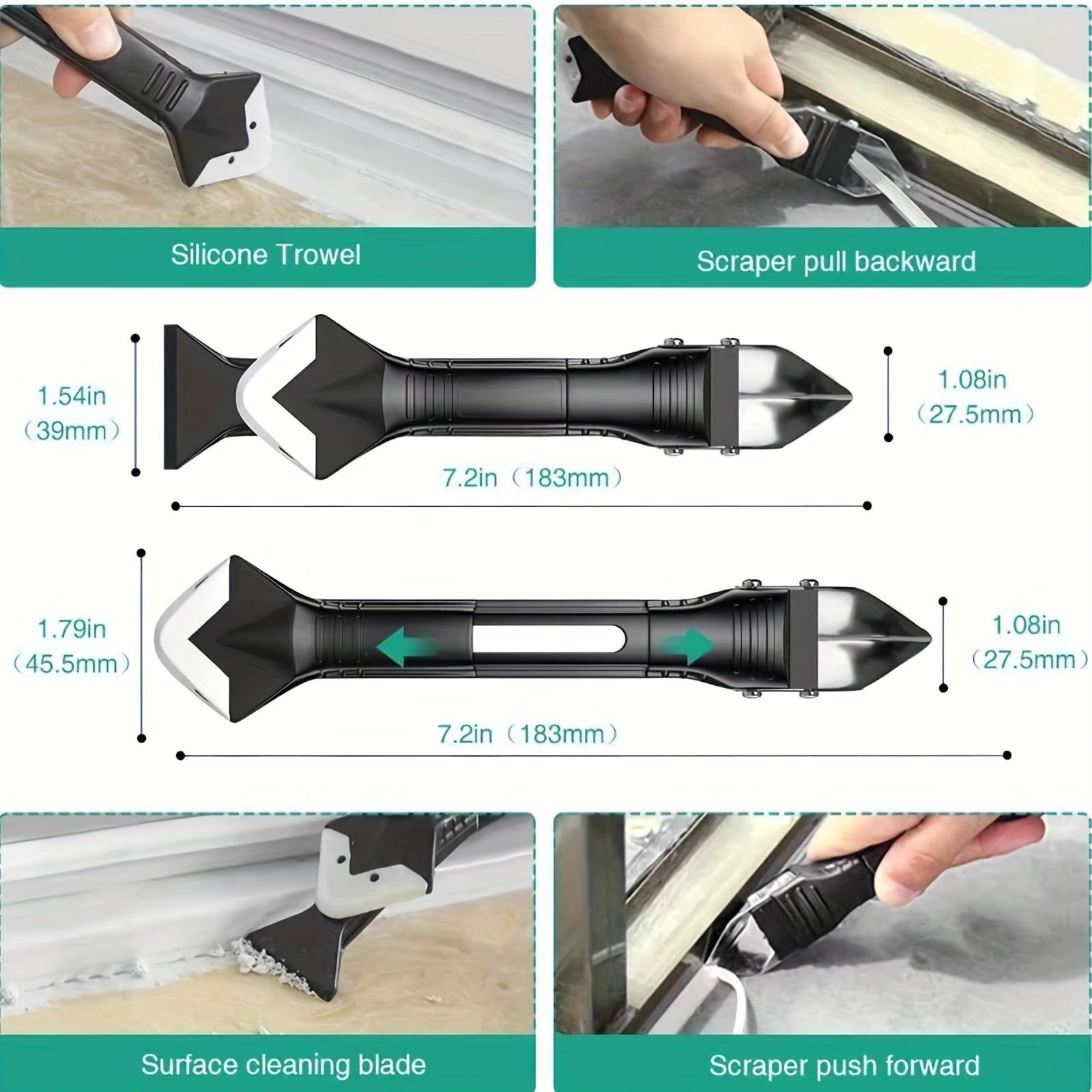 Multi-functional Silicone Edge Trimmer, Adhesive Scraper, Caulking Tool, Metal Glue Scraper