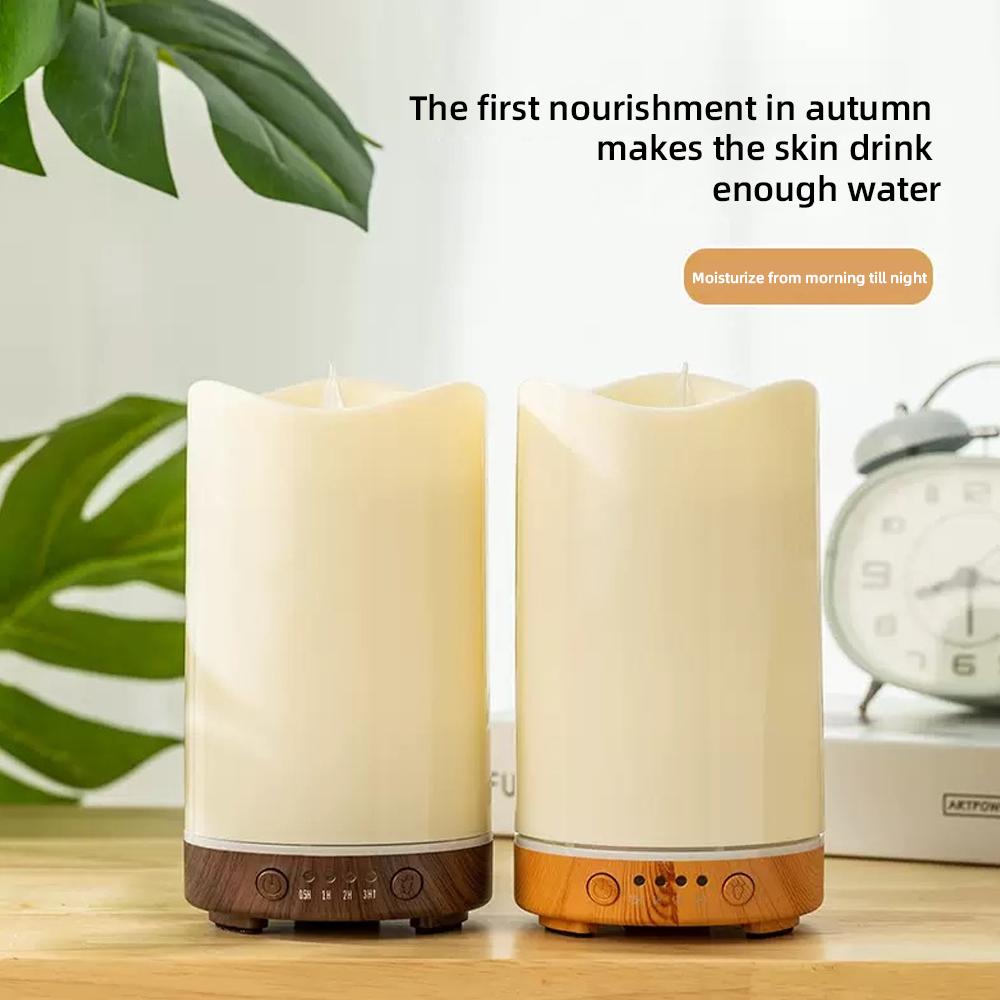 Magical Candlelight Ambiance: Flameless Aroma Diffuser & Humidifier with Timer, Multi-Color Glow & 3 Included Oils - The Perfect Gift