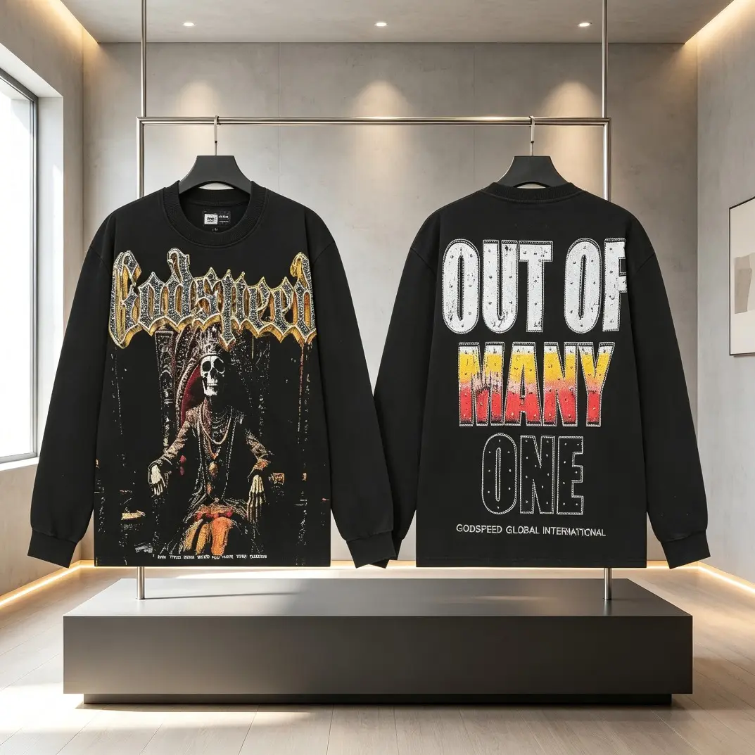 Trending GOD Unisex Skull Graphic Hoodie & Sweatshirt Y2K Streetwear Vintage Washed Heavyweight Cotton Pullover Top Distressed All Over Print Hip Hop Loose Fit Casual Fashion for Men Women