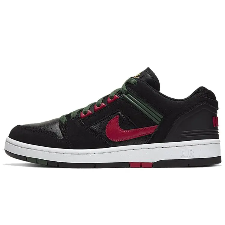Nike Air Force 2 Low Sneakers for Men and Women with Supportive Fit and Black Red Green Design Verifiable, with credentials and supporting global authentication