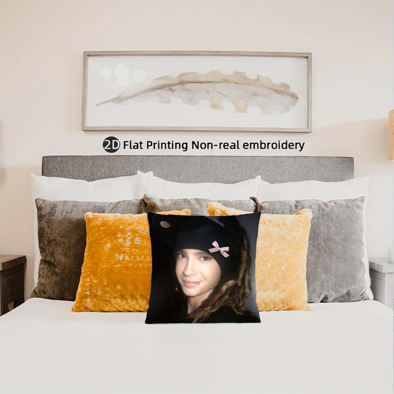 1-PC Tokio Hotel Pillowcase with Zipper Closure, Cushion Cover for Sofas and Bedrooms (Insert Not Included), Decorative Pillowcase |   Anime Character Decor |   Zippered Pillowcase, Room Decor, Perfect for Christmas