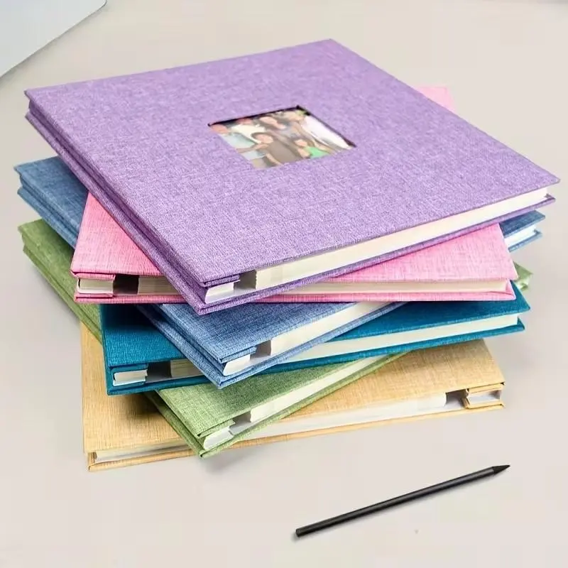 50 Pages Large Self-Adhesive Scrapbook Album, Includes Color Pen & Plastic Scraper, Perfect DIY Picture Book Gift for Mom, Family, Weddings