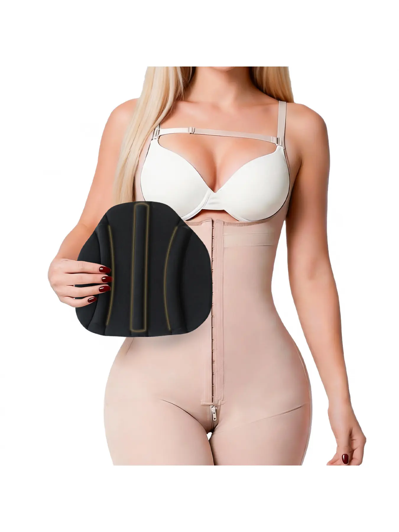 A waist and abdominal compression garment Women Shapewear with a fixed support plate to flatten the love handles Compression Body Shaping