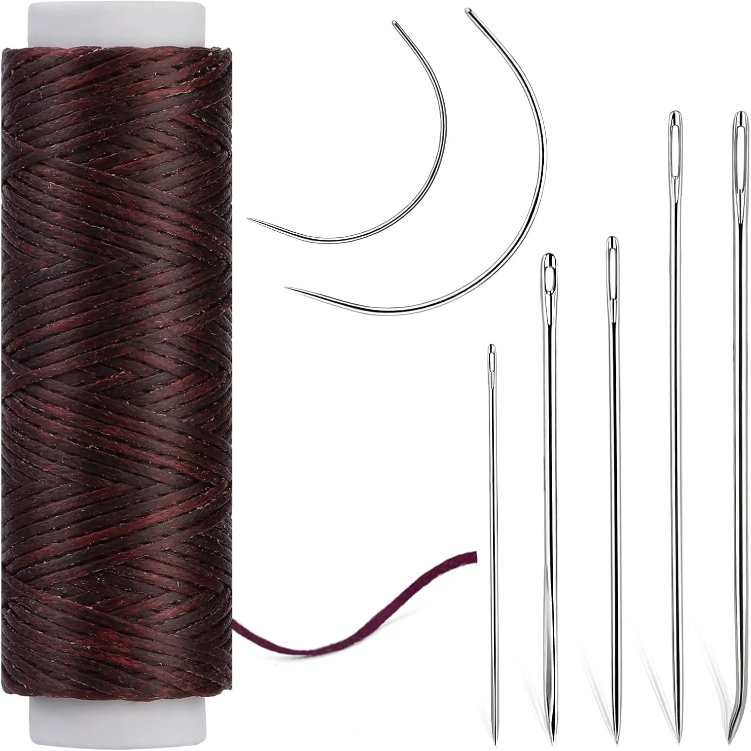 Waxed Thread Upholstery  and Thread 32 Yards Leather Sewing | Waxed Thread with 7 count Hand Sewing  for  Upholstery Carpet Canvas Repair Leather Sewing (Red Coffee)