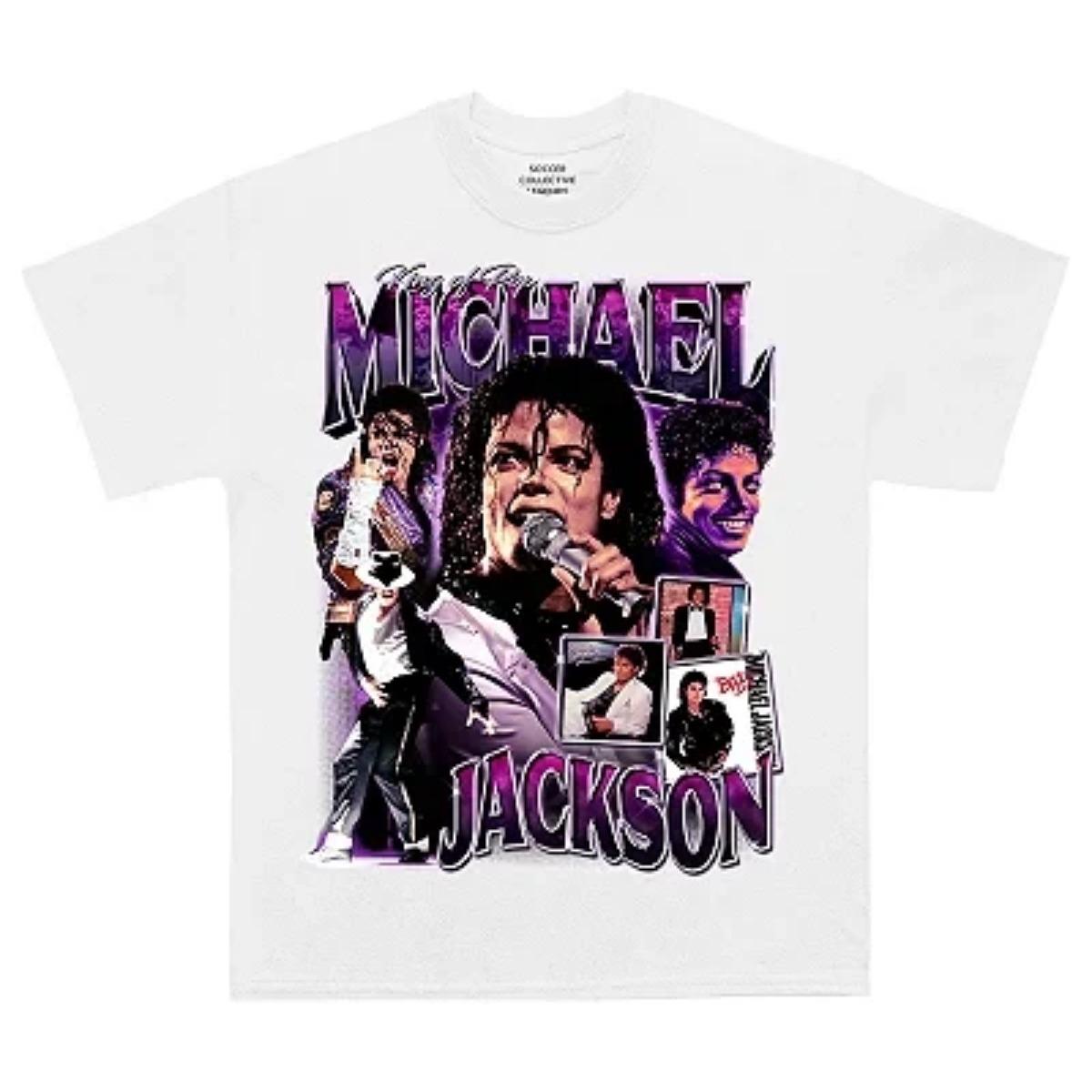 Singer MJ Michael Jackson Portrait Graphic Cotton T Shirt Men's Retro Fashion Summer Unisex Hip Hop Short Sleeve Loose Shirt