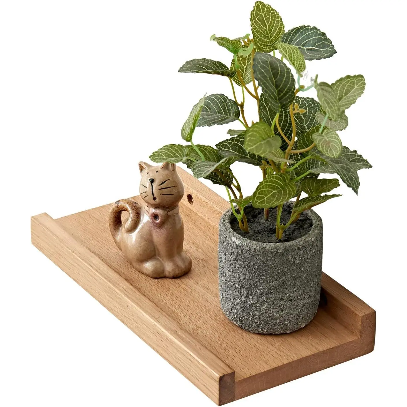 Rustic Wooden Wall-Mount Floating Shelves - 4x12 Inch Natural Wood Picture Ledge with Edge Detail - Home Room Decor for Living Room, Office Storage