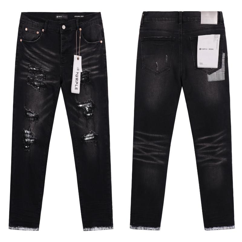 Men's Jeans High Street Black Ripped Old Foot Pants Casual Cotton Denim Fabric graduation  outfits rip frayed jean