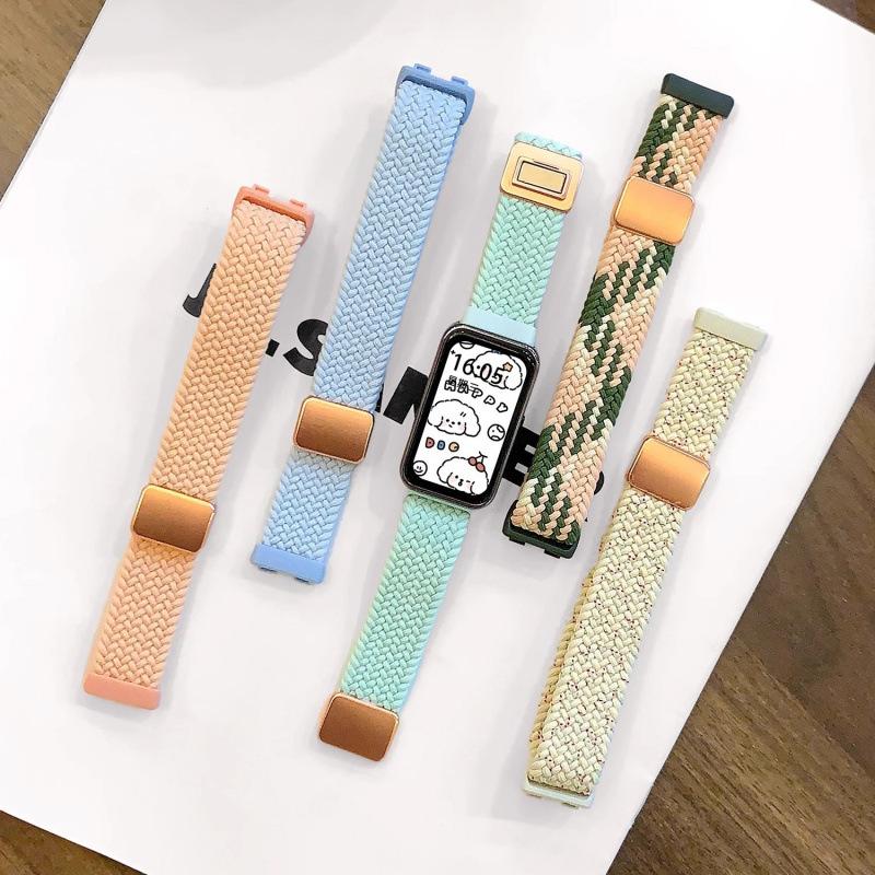 Suitable for Huawei Band 9 strap, 10th generation nylon woven magnetic 8 wristband, sports, casual, fashionable, summer, unisex