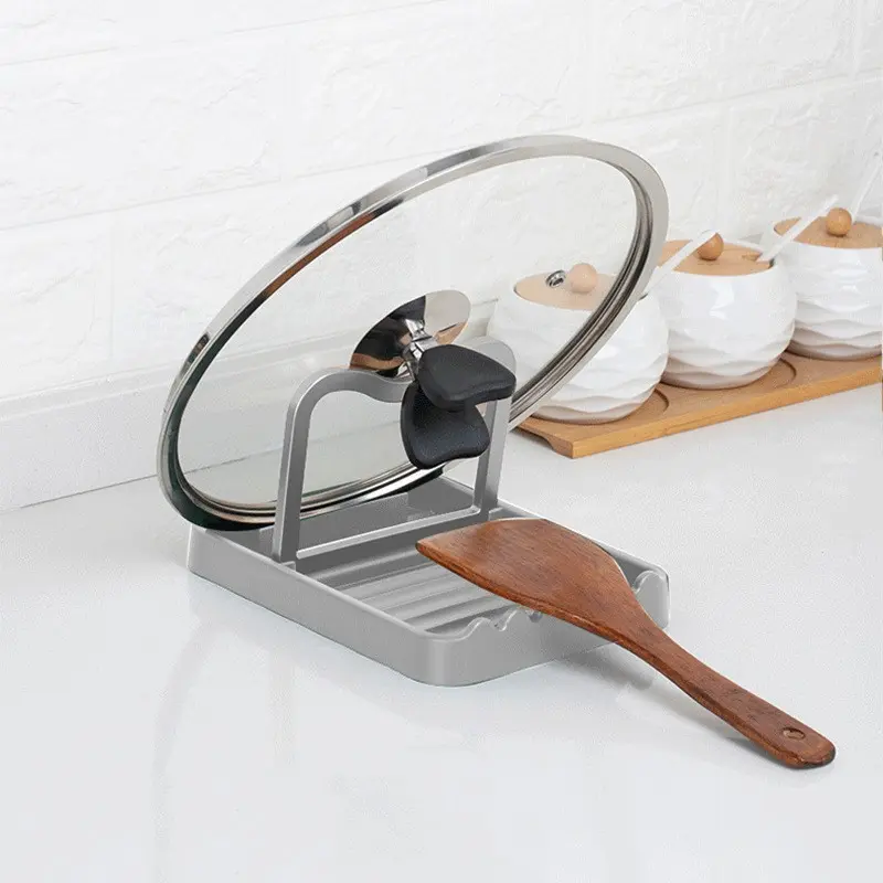 1-piece pot lid rack countertop pot ladle storage rack spoon and spatula holder draining rack kitchen storage rack utensil draining rack