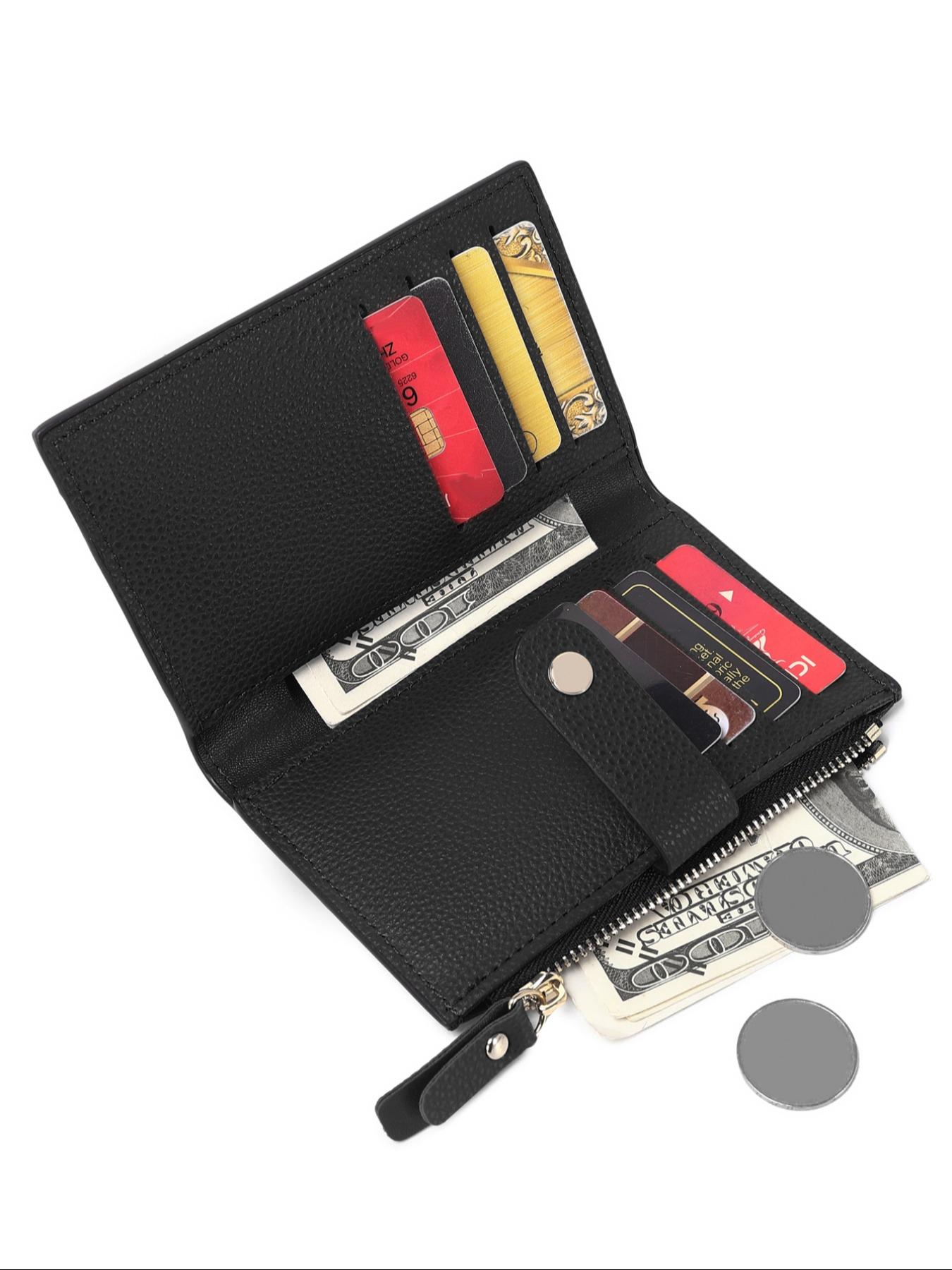 Women's Simple Plain Color Zipper Coin Purse, Casual Versatile Small Pu Card Holder, Simple All-match Purse for Daily Used, Fashionable Card Holder