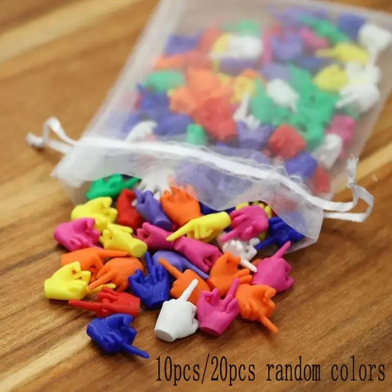 10pcs/20pcs 3D Printed Mini Middle Fingers, Fun Plastic "F-U" Hand Gesture, Brightly Colored or Mixed, Playful