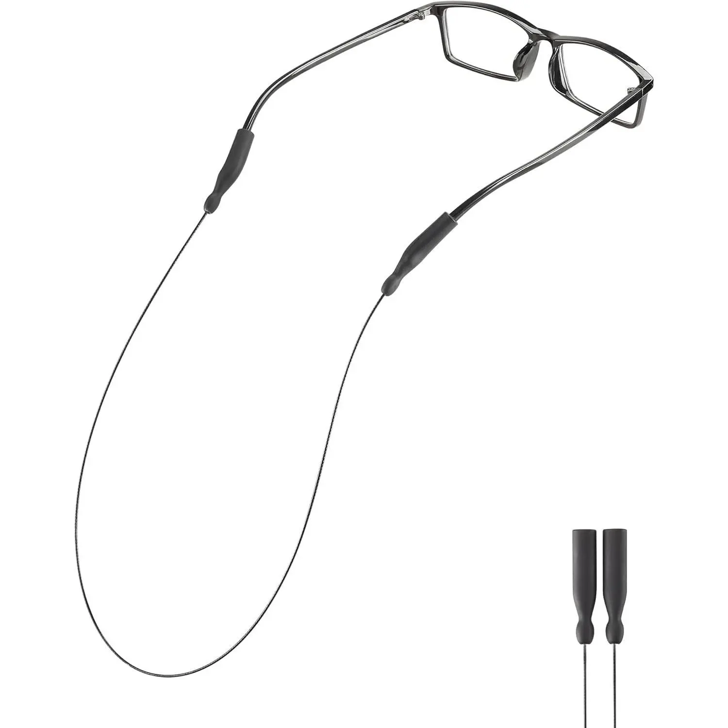 Glasses Straps - Sunglasses Strap Eyewear Retainer Eyeglasses Straps Eyewear String Holder Sunglass Leash Kit around Your Neck for Man, Woman, Kids (1pcs Black)