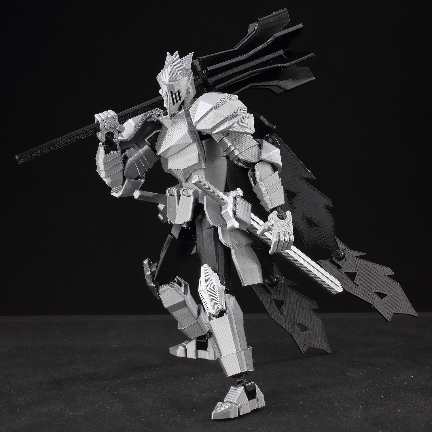 ​9L3D Lucky13 Silver Knight Robot Action Figure Dummy13 with Giant Sword T13 Multi-Jointed 3D Printed Collectible Toy Titan13​ popular