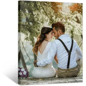 Custom Canvas Prints with Your Photos (Framed 8X10) Upload Your Image/Photo-Customized Personalized Photo Gifts to Canvas,Wall Art Canvas Printing Christmas Gifts for Pets Family Baby Wedding
