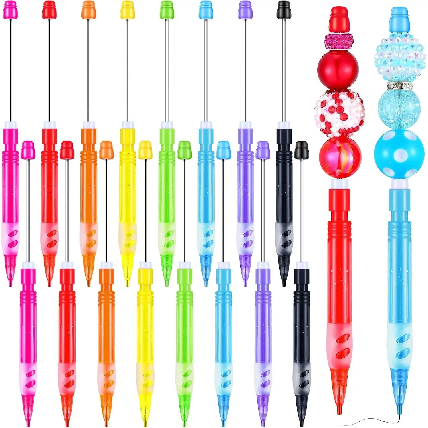 16 count Beadable Mechanical Pencils  to School Pens | DIY Focal Beaded Pencils, Mini Drawing Beadable Pen with  Hand Guard for Writing Drawing Sketching, Classroom Favors