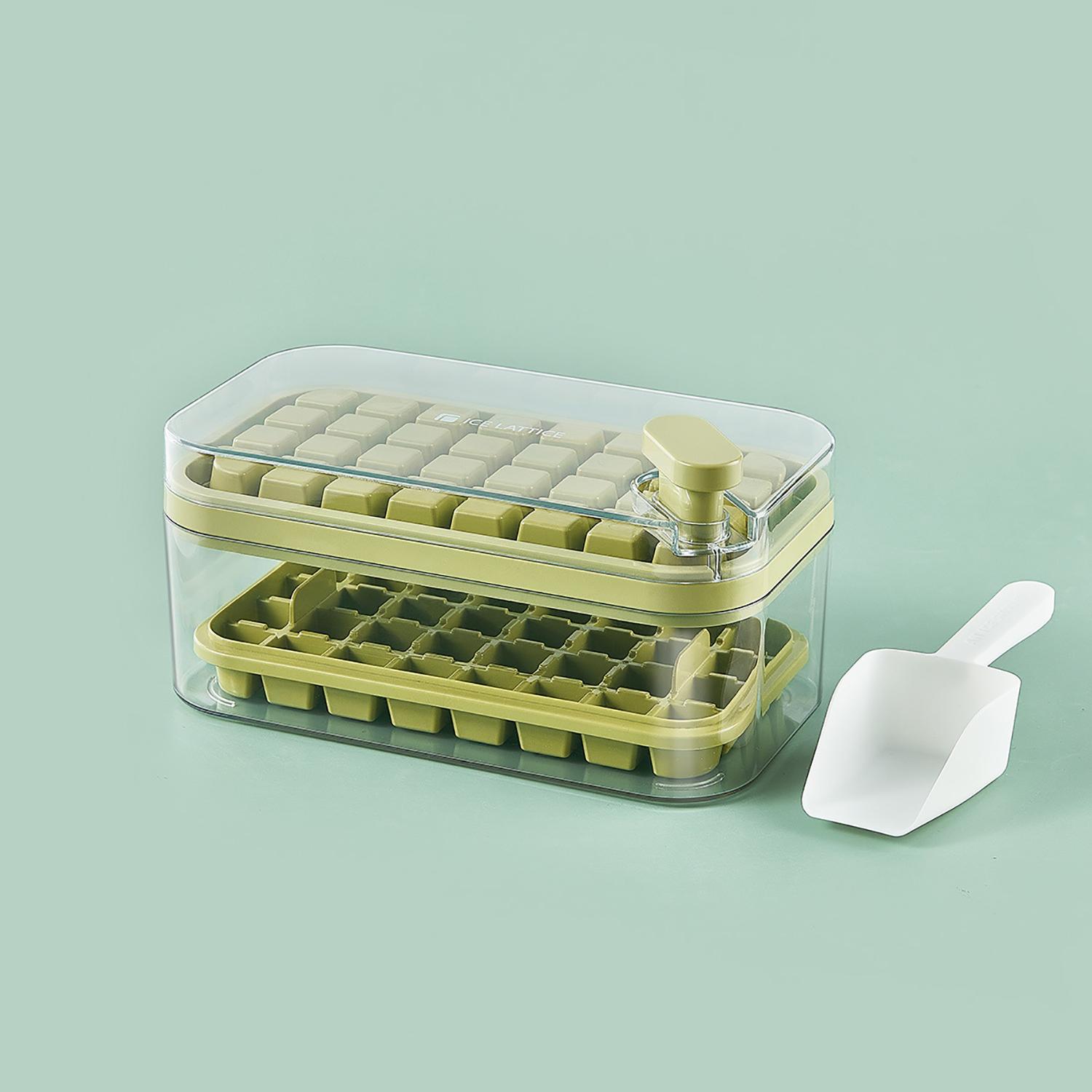 Household double-layer ice cube tray, ice cube mold, easy to demold, large-capacity ice cube storage box, Ice Molds