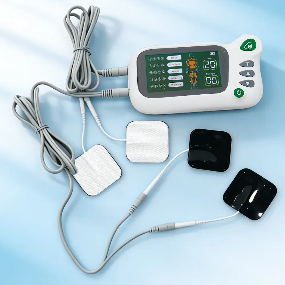 TENS Unit EMS Muscle Stimulator for Body Pain Relief,Smart Portable Pulse Massager ,Clear Large LED Screen,Rechargeable Multifunctional Neck and Shoulder Relaxation Massage,20 modes, 30 intensity levels, with 8 Electrode Pads