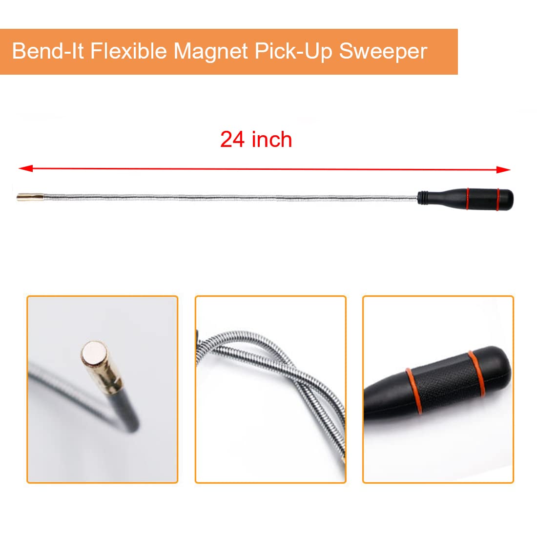 4 Pack Telescoping Pick-up Tool Set - Retrieving Pickup Tools,extendable Pick Up Tools,bendable Spring Stick,flexible Extra Long Reach Bendable Grabber With ClawsQuesear