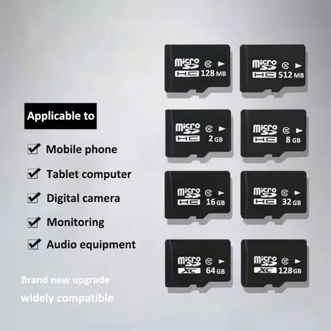 High-Speed Flash MicroSD/SD Memory Card (A1/C10) - 128MB-128GB Multi-Size Versatile Options, SD Card Storage, Fits Cameras & Cars, Compatible with Mobile Phones, Laptops