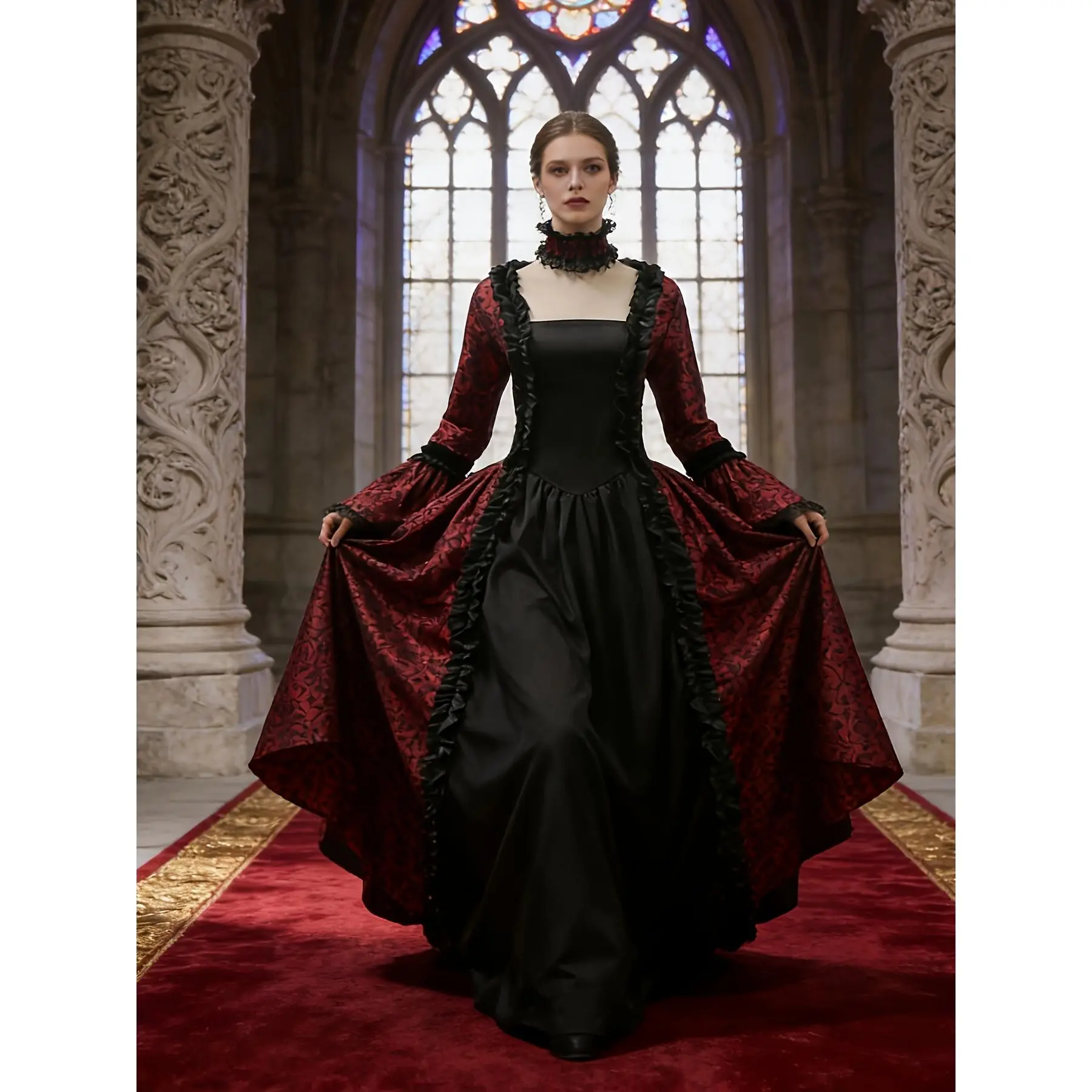 Abaowedding Women'S Victorian Rococo Dress Inspiration Maiden Costume Vintage Dress