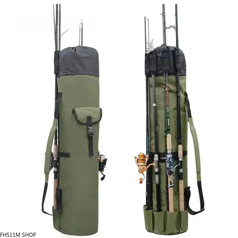 123cm Waterproof Unisex Fishing Rod Carrier, Foldable Oxford Organizer Bag for Angling with Large Storage Compartment, Rod Security, and Easy Gear Access, Capacious Storage