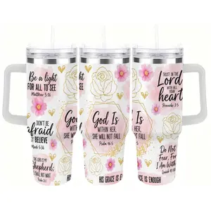 God Is Within Her Christian Floral Tumbler – Inspirational Bible Verse Cup for Women, Faith Filled Gift for Mom, Sister, Wife or Best Friend