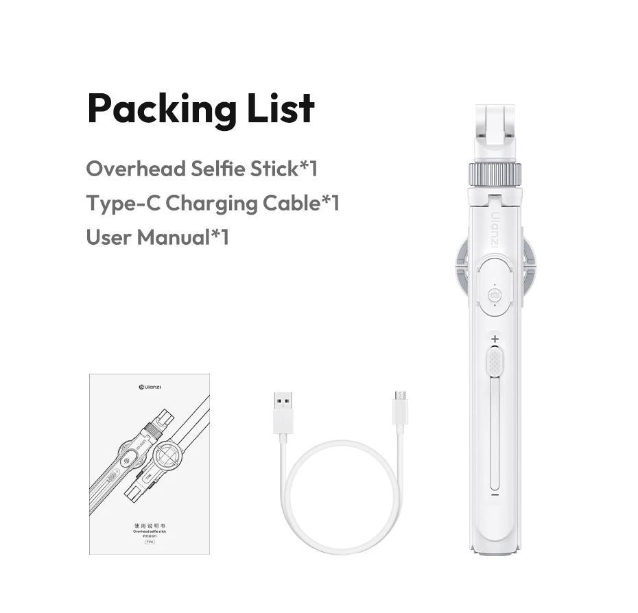 Ulanzi TT88 Overhead Selfie Stick 1.44M with MagSafe Clamp Photograph Tripod for Phone Livestreaming Vlog with Remote Control