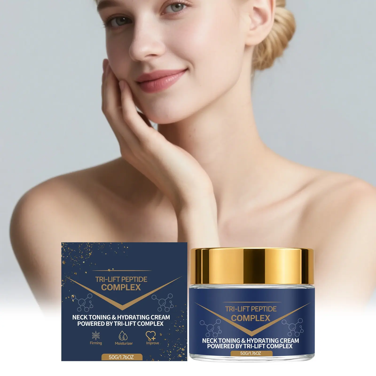 Neck Hydrating Cream, Gentle Formula, Nourishes Neck Skin, Daily Moisturizing, Elastic and Smooth Neck Balm, Softening Effect