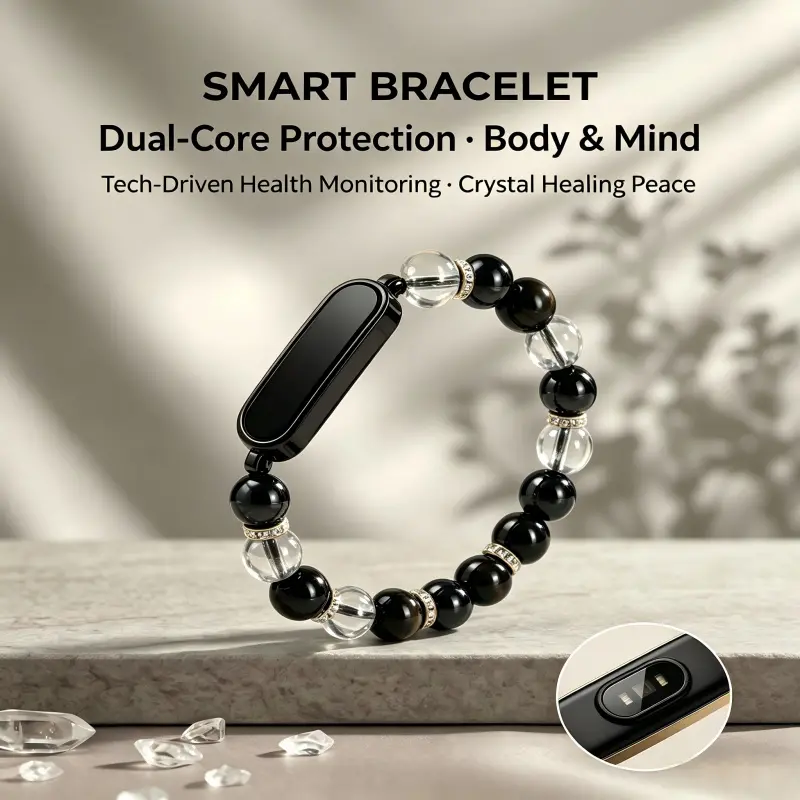 Smart Bracelet with Heart Rate, Blood Oxygen & Sleep Monitor, Vintage Stylish Couple Bangle Gift, Wearables