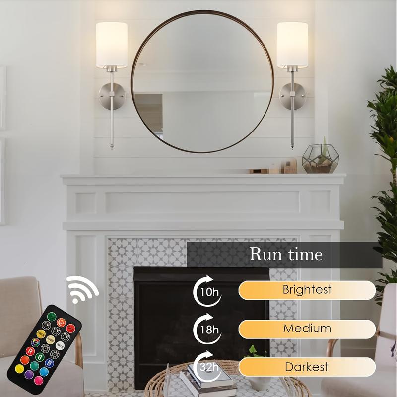 2-Piece Rechargeable Wall Lamp Set, Dimmable, Warm White/Natural White/Daylight/RGB Options, Wireless & Rechargeable, Perfect for Living Room, Bedroom, and Entrance