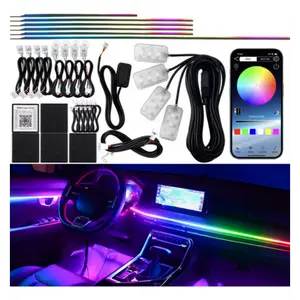 YoBis Hidden Acrylic Car LED Interior Ambient Light | RGB Flowing Color Changing Strip,  256 Color, APP Control Auto Interior Mod Decor, Cool Car Accessories for Car Enthusiasts