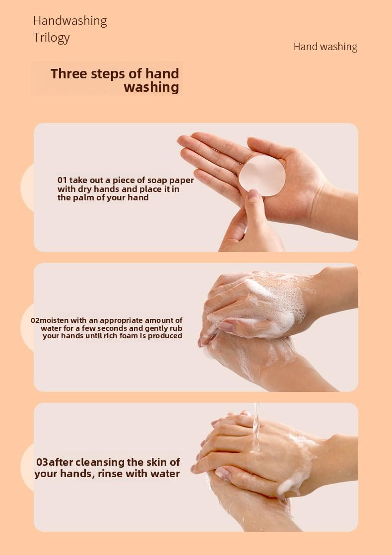 FaSoLa Antibacterial Soap Sheets Portable Paper Soap for School and Outdoor Travel