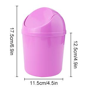 SICANDAENHK Keep every corner clean and organized!This 2-pack mini plastic trash bins feature smooth swing lids to hide garbage, includes 120 extra trash bags for easy replacement, stylish blue plus purple colors fit any decor, ideal small desktop