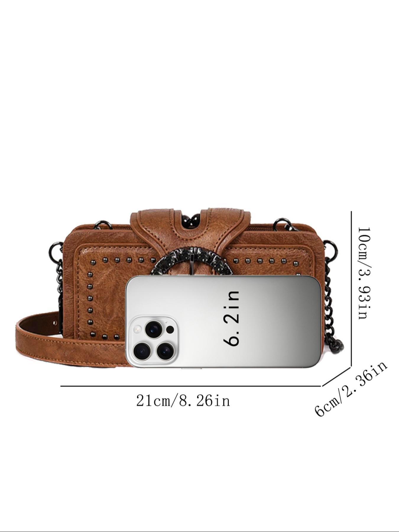 Women's Elegant Chain Strap Crossbody Bag, Fashionable Shoulder Bag for Daily Used, Casual Trendy Versatile High-quality Daily Commuting Bag, Adjustable Crossbody