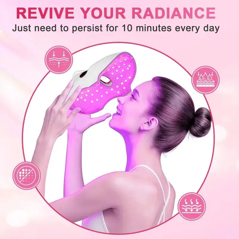 7 Color Rechargeable LED Mask, Perfect for Home Facial Care, Revitalizing Mask, Ideal Gift for Christmas, Mother's Day, Thanksgiving