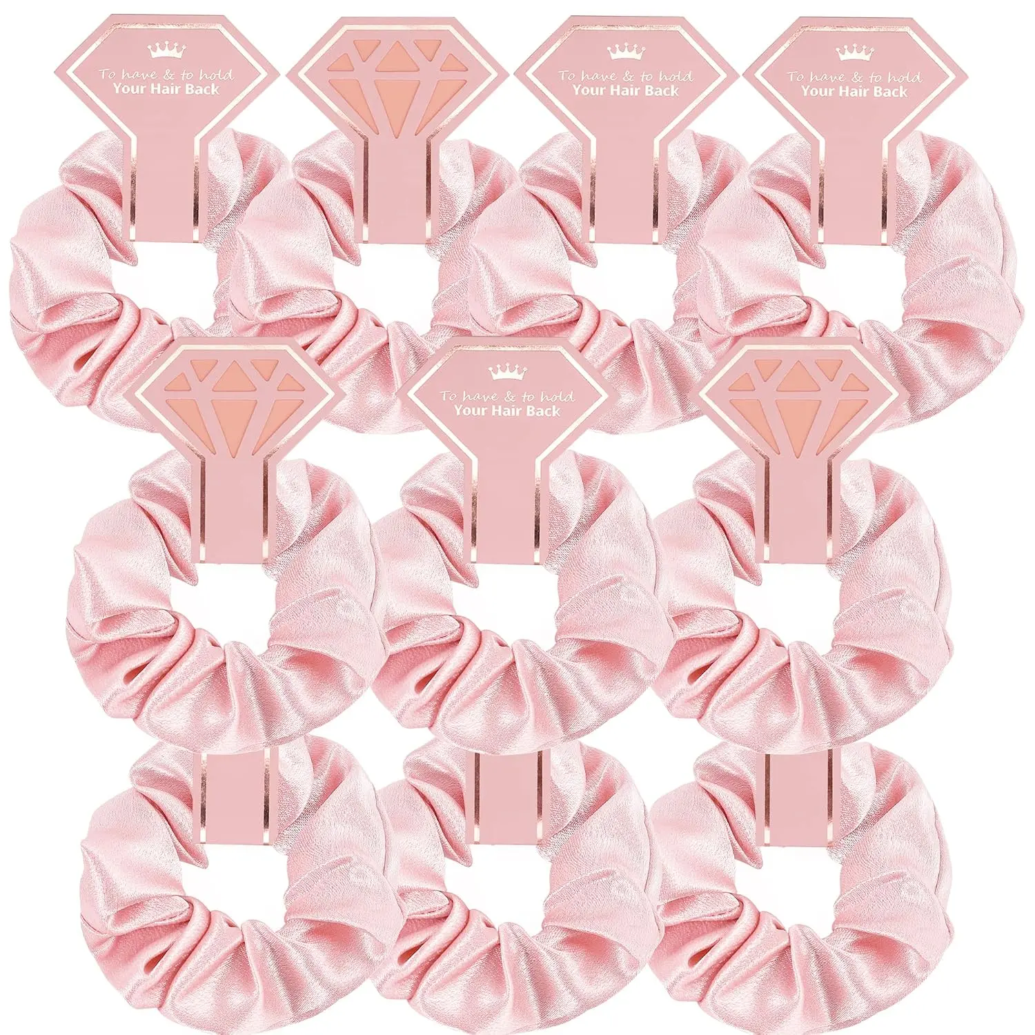 10 PACK Bridesmaid Scrunchies - Proposal Gifts, Hair Ties, Bachelorette Party Favors (To Have and To Hold Your Hair ) in