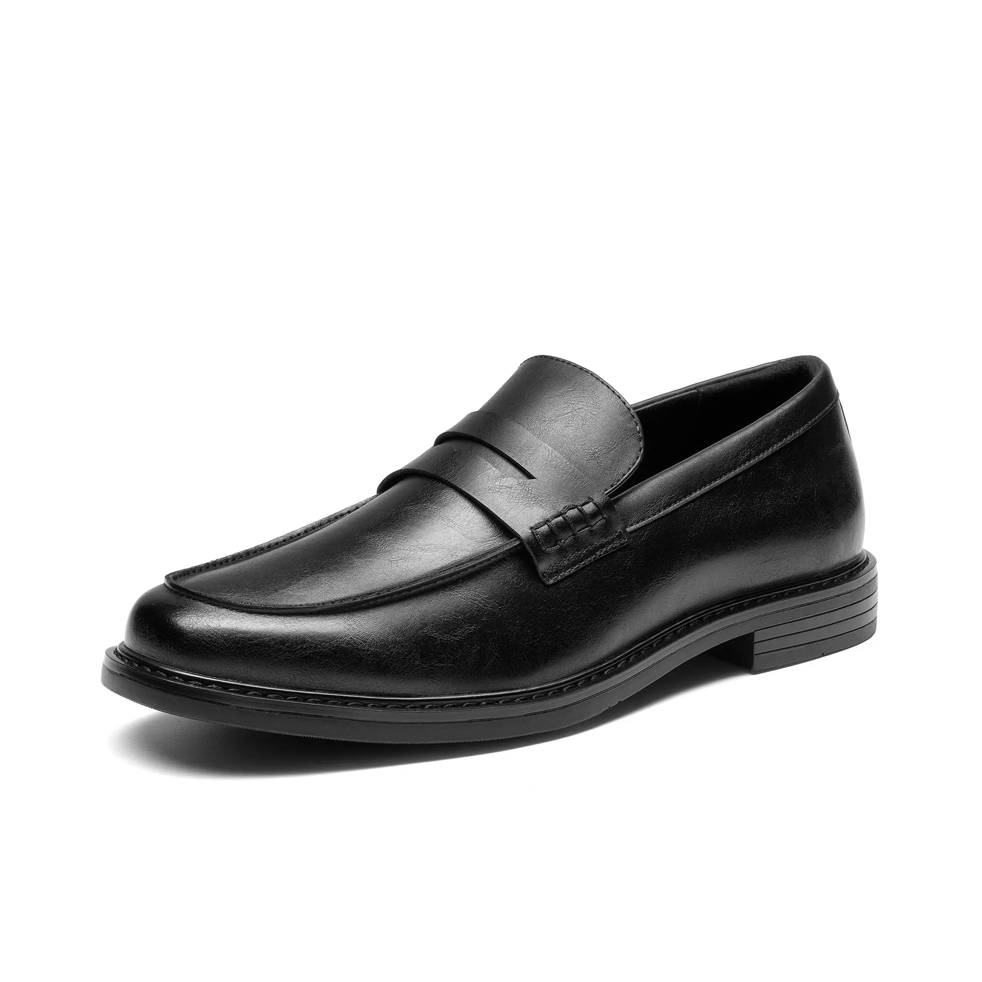BRUNO MARC Men's Penny Loafers, Comfortable Flat Walking Shoes, Classic Slip-On Footwear for Dress and Casual, Black Loafers, Classic Leather Shoes, Flats