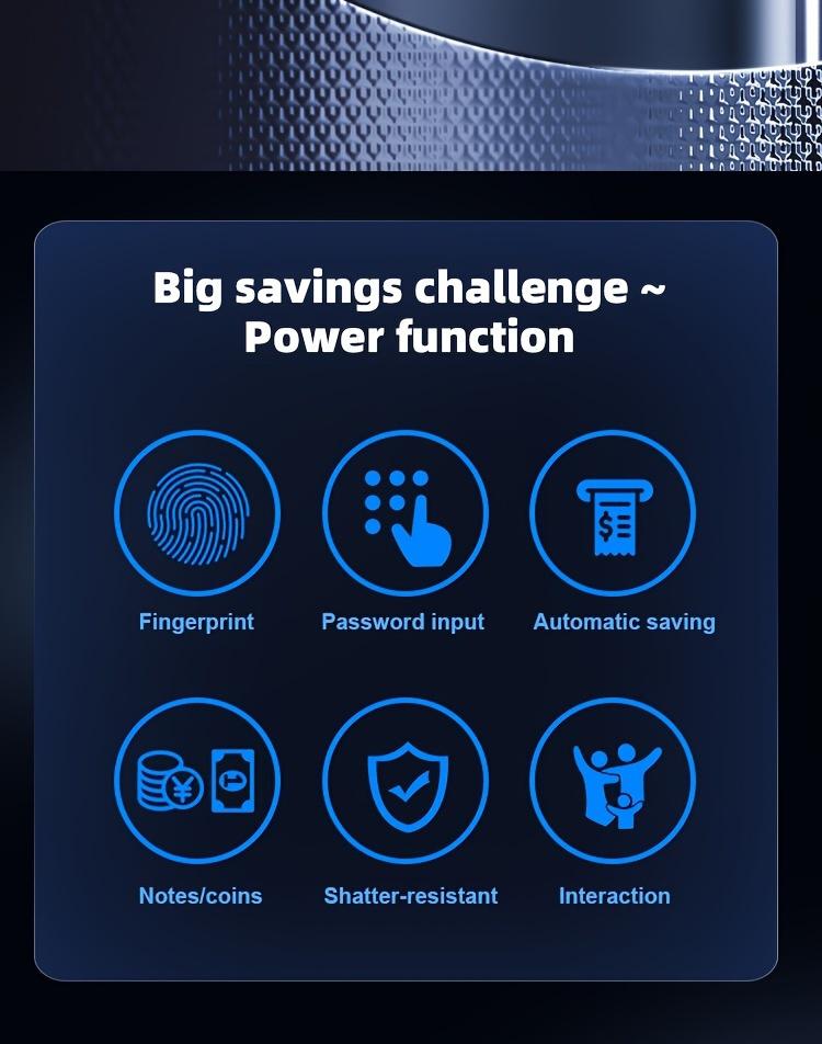 1pc Electronic Piggy Bank ATM Machine with Fingerprint and Password Security - Acrylic Black, Real Money Savings Bank for Birthday, Halloween, Thanksgiving, Christmas Gift Decor Ornaments Multicolor