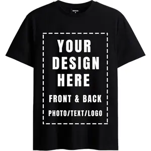 Custom Front & Back T Shirts for Men Women Personalized T-Shirt Add Your Own Design with Image Text Logo BlackGift.