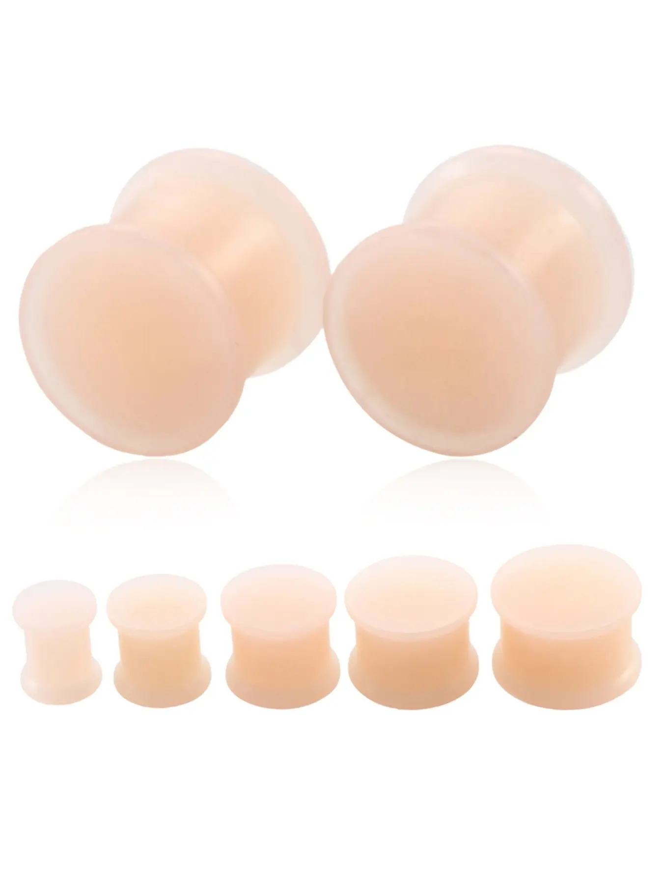 2PCS Skin Silicone Ear Plugs Tunnels Piercings Flexible Earring Gauges Ear Stretchers Silicone Tunnels Expanders Body Jewelry