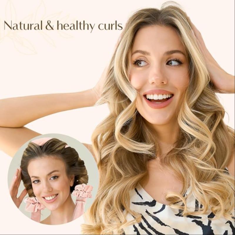 No-Heat Curler Set for Natural Sleep Curls, Simple Design Single Pack, Heatless Curling Set, Heatless Hair Curler