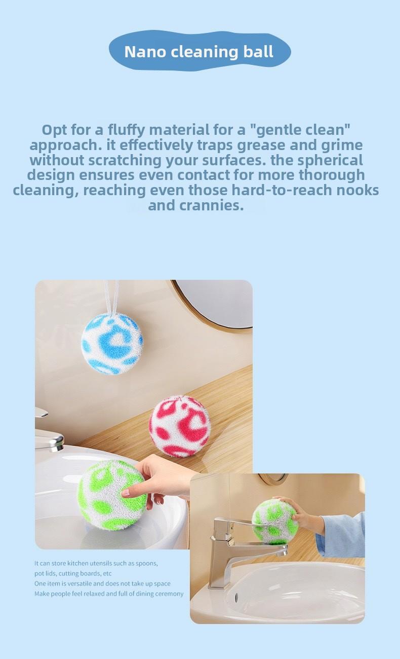 Bathroom Sink Cleaning Ball Scrubber Countertop Tub Brush for Washbasin Cleaning Multi - Purpose Bathroom Cleaning Tool